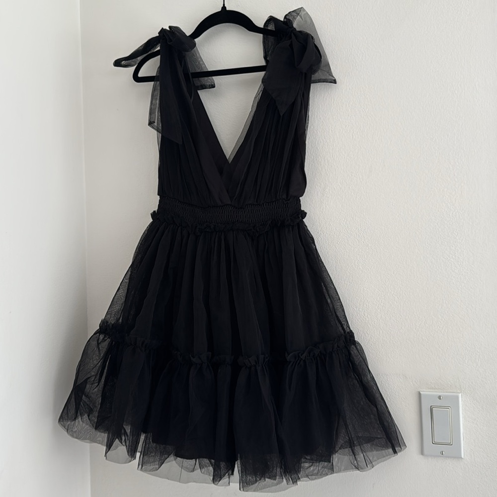 NWT Flirty Black Tulle Mini Dress